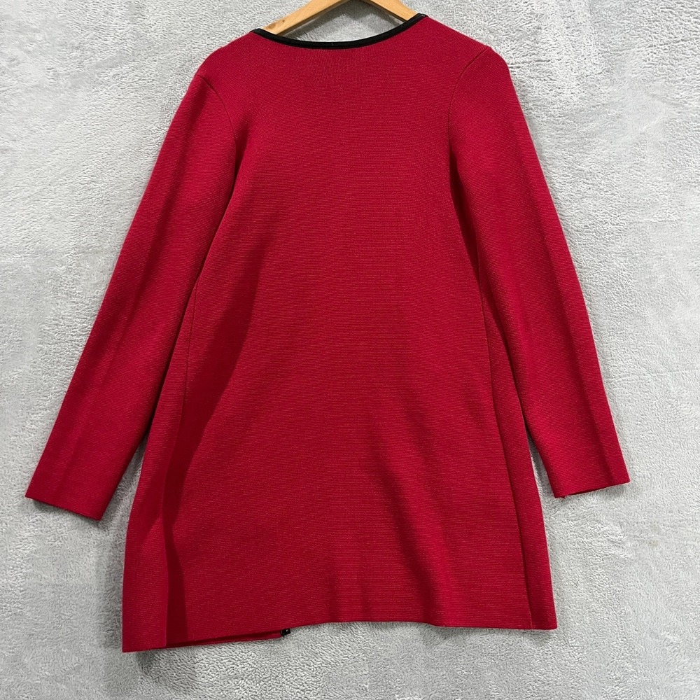 Charter Club Cardigan Womens Small Jacket Leather Trim Career Office‎ Academia - Picture 2 of 7